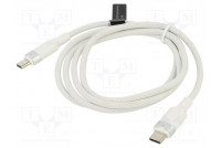 Cable USB 2.0 USB C plug,both sides nickel plated 1m white