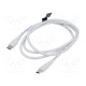 Cable USB 2.0 USB C plug,both sides nickel plated 1m white