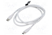 Cable USB 2.0 USB C plug,both sides nickel plated 1m white