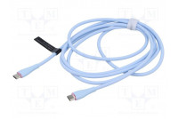 Cable USB 2.0 USB C plug,both sides nickel plated 2m 100W