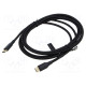 Cable USB 2.0 USB C plug,both sides nickel plated 2m black