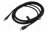 Cable USB 2.0 USB C plug,both sides nickel plated 2m black