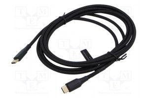 Cable USB 2.0 USB C plug,both sides nickel plated 2m black