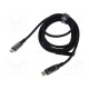 Cable USB 2.0 USB C plug,both sides nickel plated 2m black