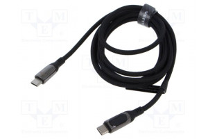 Cable USB 2.0 USB C plug,both sides nickel plated 2m black