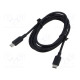 Cable USB 2.0 USB C plug,both sides nickel plated 2m black