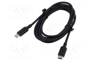 Cable USB 2.0 USB C plug,both sides nickel plated 2m black