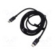 Cable USB 2.0 USB C plug,both sides nickel plated 2m black