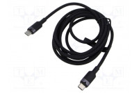 Cable USB 2.0 USB C plug,both sides nickel plated 2m black