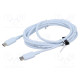 Cable USB 2.0 USB C plug,both sides nickel plated 2m blue