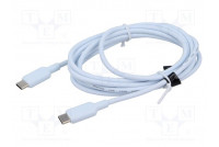 Cable USB 2.0 USB C plug,both sides nickel plated 2m blue