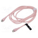 Cable USB 2.0 USB C plug,both sides nickel plated 2m pink