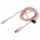 Kaapeli USB 2.0 USB C pistoke,molemmin puolin nikkelöity 2m