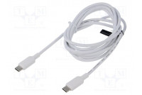Cable USB 2.0 USB C plug,both sides nickel plated 2m white