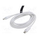 Cable USB 2.0 USB C plug,both sides nickel plated 2m white
