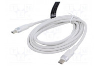 Cable USB 2.0 USB C plug,both sides nickel plated 2m white