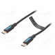 Kaapeli USB 2.0 USB C pistoke,molemmin puolin nikkelöity 3m