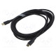 Cable USB 2.0 USB C plug,both sides nickel plated 3m black