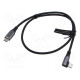 Cable USB 2.0 USB C plug,USB C angled plug,both sides 0.5m