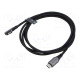 Cable USB 2.0 USB C plug,USB C angled plug,both sides 1.5m
