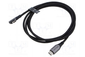 Cable USB 2.0 USB C plug,USB C angled plug,both sides 1.5m