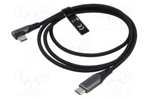 Cable USB 2.0 USB C plug,USB C angled plug,both sides 1m