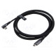 Cable USB 2.0 USB C plug,USB C angled plug,both sides 2m