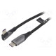 Cable USB 2.0 USB C plug,USB C angled plug 0.5m black 100W