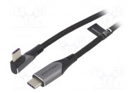 Cable USB 2.0 USB C plug,USB C angled plug 0.5m black 100W