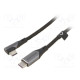 Cable USB 2.0 USB C plug,USB C angled plug 2m black 480Mbps