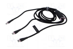Cable USB 2.0 USB C plug,USB C plug x2 nickel plated 1.5m