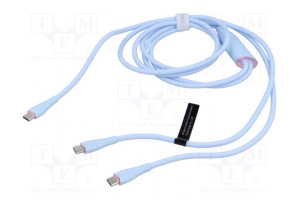 Cable USB 2.0 USB C plug,USB C plug x2 nickel plated 1.5m