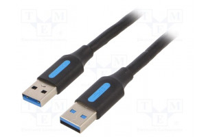 Kaapeli USB 3.0 USB A pistoke,molemmin puolin nikkelöity 2m