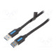 Kaapeli USB 3.0 USB A pistoke,molemmin puolin nikkelöity 3m