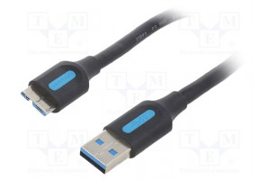 Cable USB 3.0 USB A plug,USB B micro plug nickel plated 1m
