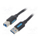 Kaapeli USB 3.0 USB A pistoke,USB B pistoke nikkelöity 0,5m