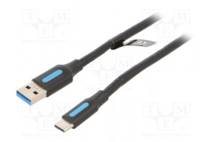 Kaapeli USB 3.0 USB A pistoke,USB C pistoke nikkelöity 0,5m
