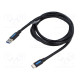 Kaapeli USB 3.0 USB A pistoke,USB C pistoke nikkelöity 1,5m