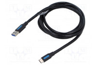 Kaapeli USB 3.0 USB A pistoke,USB C pistoke nikkelöity 1,5m