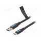 Kaapeli USB 3.0 USB A pistoke,USB C pistoke nikkelöity 1m