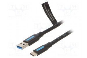 Kaapeli USB 3.0 USB A pistoke,USB C pistoke nikkelöity 1m