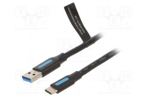 Kaapeli USB 3.0 USB A pistoke,USB C pistoke nikkelöity 2m