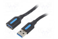 Kaapeli USB 3.0 USB A rasia,USB A pistoke nikkelöity 1,5m