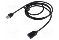 Cable USB 3.0 USB A socket,USB A plug nickel plated 1m black
