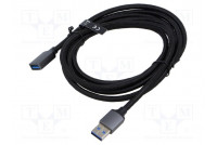 Kaapeli USB 3.0 USB A rasia,USB A pistoke nikkelöity 2m PVC