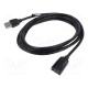 Cable USB 3.0 USB A socket,USB A plug nickel plated 2m black