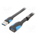 Cable USB 3.0 USB A socket,USB A plug tinned 3m black-white