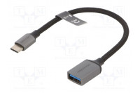Kaapeli USB 3.0 USB A rasia,USB C pistoke nikkelöity 0,15m