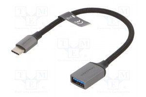Kaapeli USB 3.0 USB A rasia,USB C pistoke nikkelöity 0,15m