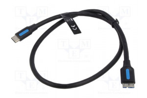 Kaapeli USB 3.0 USB B mikropistoke,USB C pistoke nikkelöity